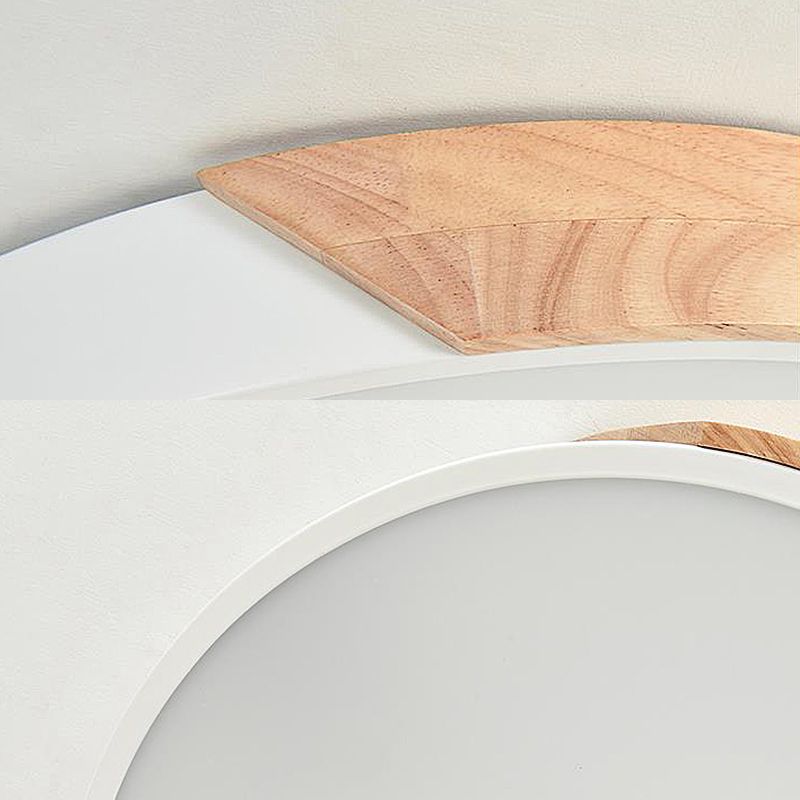 Round Flush Light Modernist Metal LED Pink/White Ceiling Mounted Fixture with Acrylic Diffuser, 12"/16"/19.5" Wide