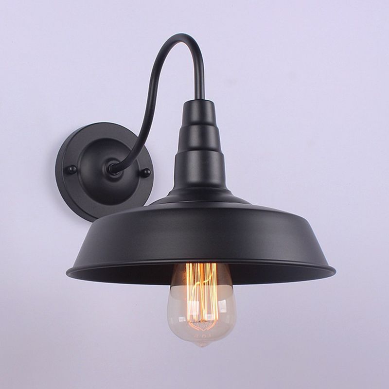 Luz de la pared de la pared industrial Luz de pared 1 Light Metal Wall Donce Black