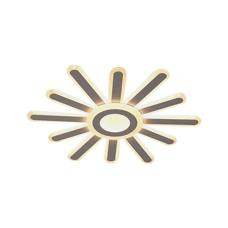 Lumière du soleil acrylique LED encastré minimaliste 19,5 "/ 23,5" large plafonnier blanc, lumière chaude / blanche