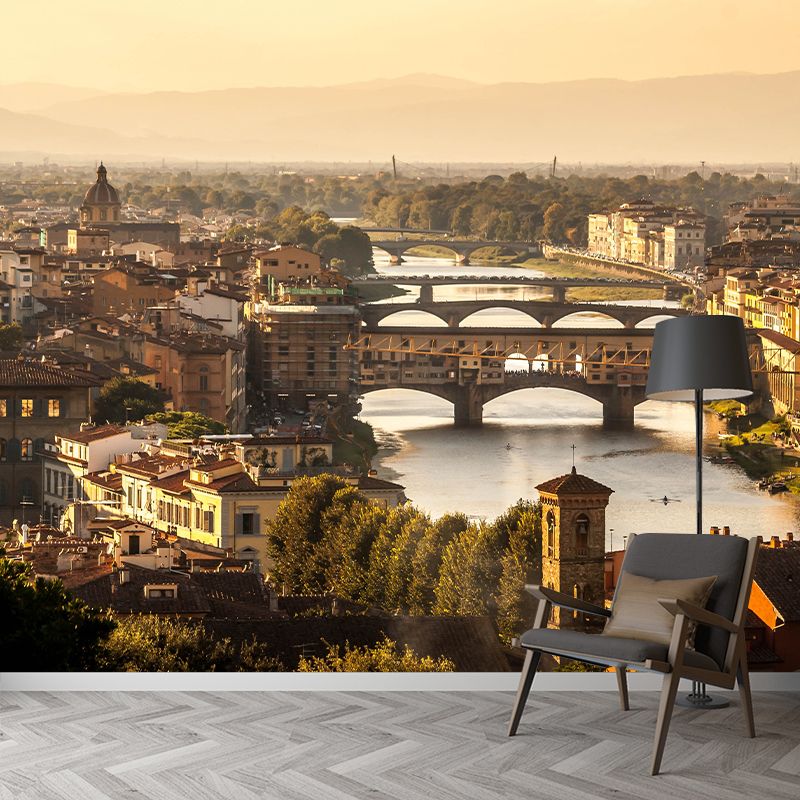 Cityscapes Photography Mildew Wall Mural Horizontalt for Living Room