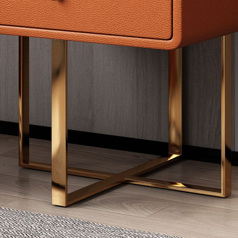 Glam Faux Leather Vanity Dressing Table 2-Drawer Makeup Vanity Desk