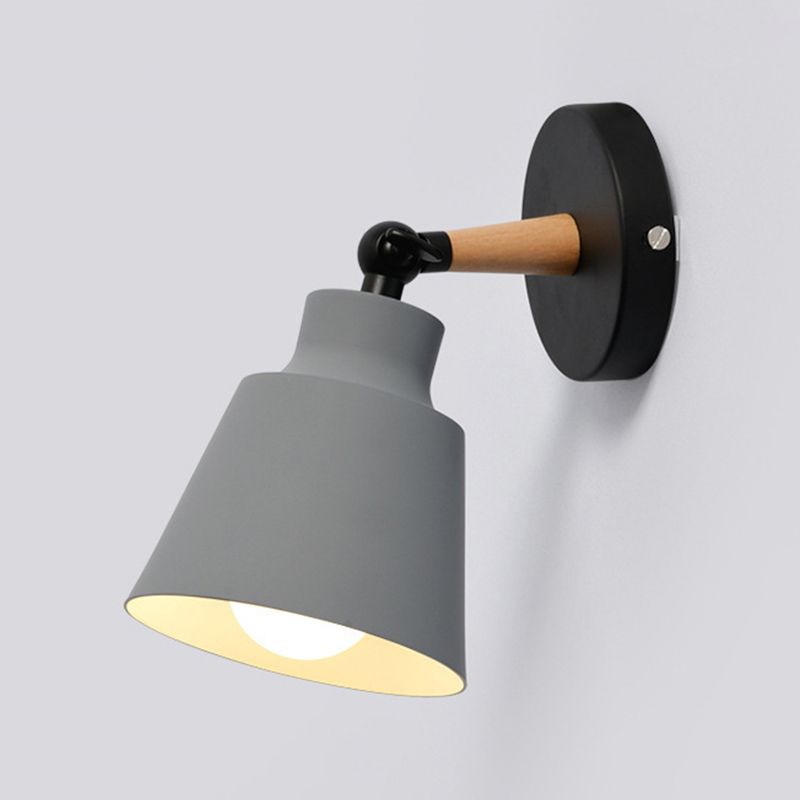 Contemporary Wood Wall Light Macaron Lighting for Living Room