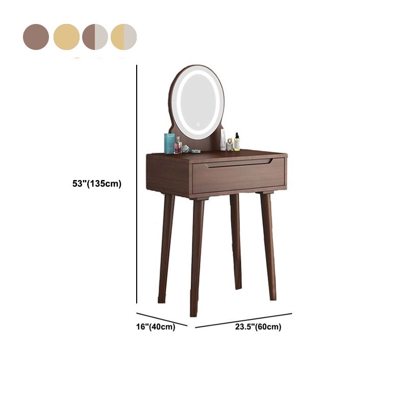 1/4-Drawer Wooden Vanity Makeup Table Set Vanity Stool - 53.15" H