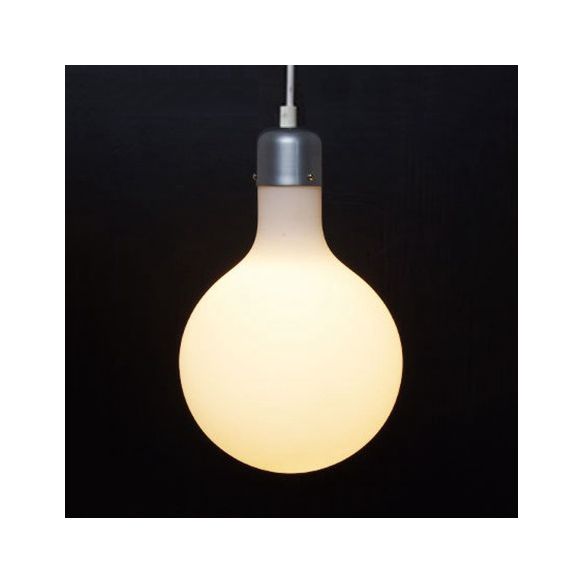 Moderna Ligera de lámpara de luz 1 con sombra de vidrio blanco Bola de plata/cono/lámpara colgante en forma de píldora