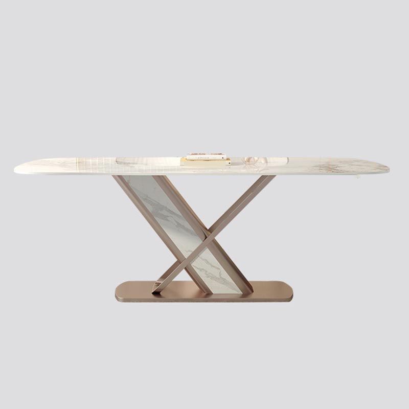 Nordic Sintered Stone Top Dining Set Rectangular 1/4/5/7/9 Pieces Dining Area Table Set