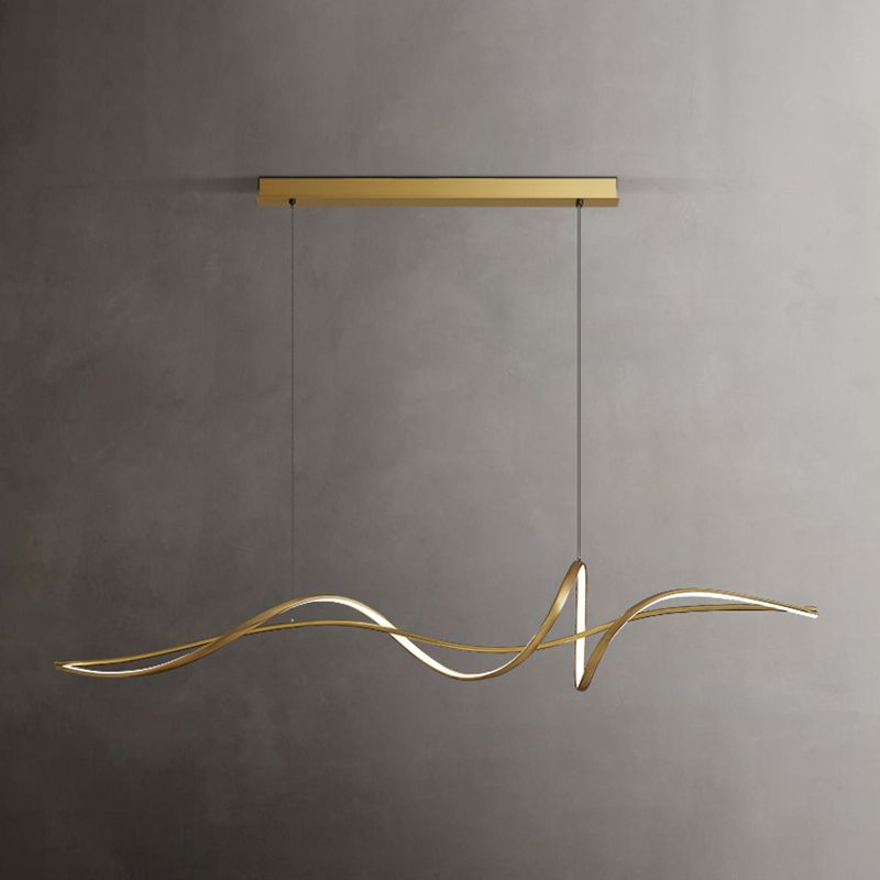 Unique Shape Modern Pendant Lighting Fixtures Metal 1 Light Island Light Fixture for Dining Room