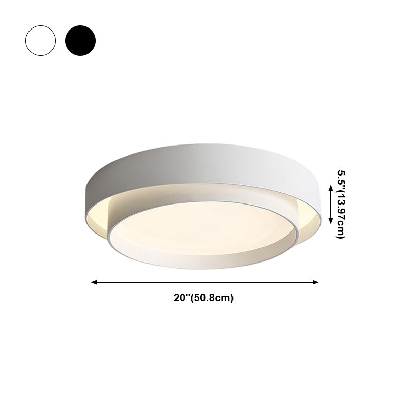 Lacquered Iron LED Ceiling Light in Modern Minimalist Style Acrylic Circular Flush Mount