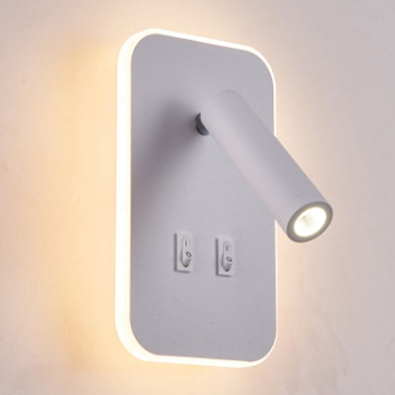 Modern Concise LED Reading Wall Lamp Iron Geometric Wall Light with Acrylic Shade