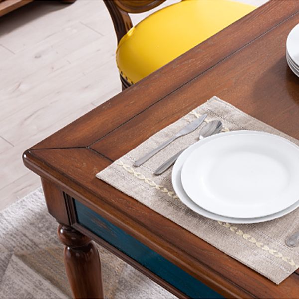 Mid-Century Modern Rectangle Dining Table Wood Table for Kitchen,55"L x 31.5"W x 29.5"H