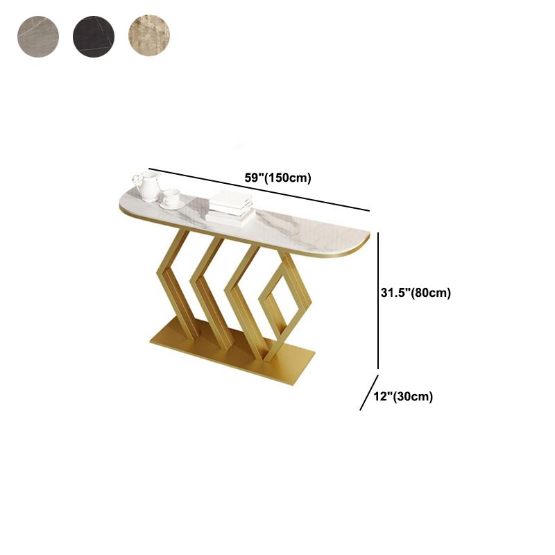 Glam Iron Half Moon Console Table Stain Resistant for Outdoor Console Sofa Table