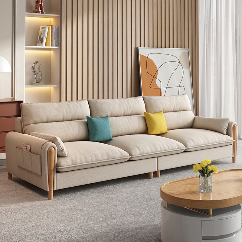 Modern Sewn Pillow Back Standard Pillow Top Arm with Storage Sofa