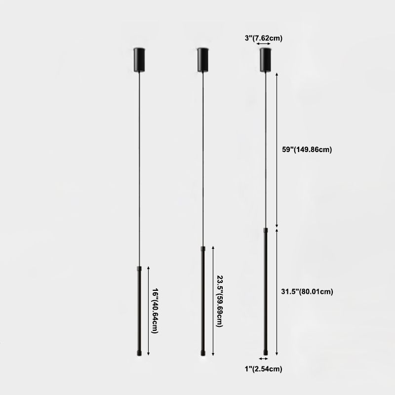 Minimalistische lineare Anhängerbeleuchtung, Acryl -LED hängen Licht in Schwarz