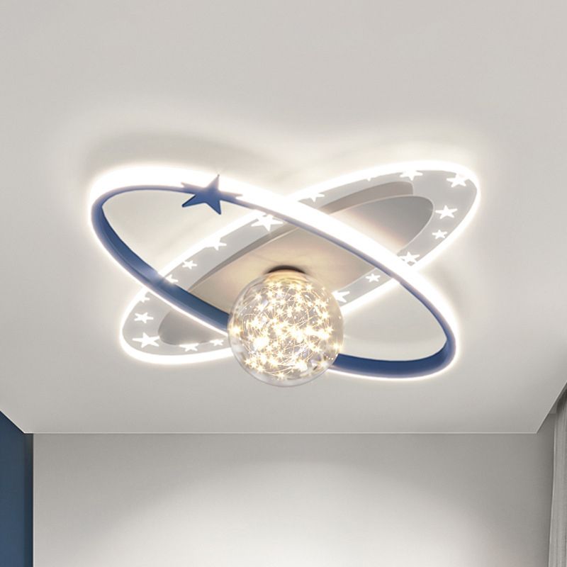 Modern Globe Flush Light Fixture Metallo 3 - Light Flush Mount Tetto Fissaggio