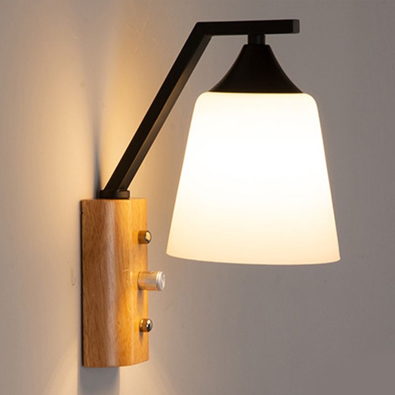 Modern Style Bell Shape Wall Light Glass 1 Light Sconces for Living Room