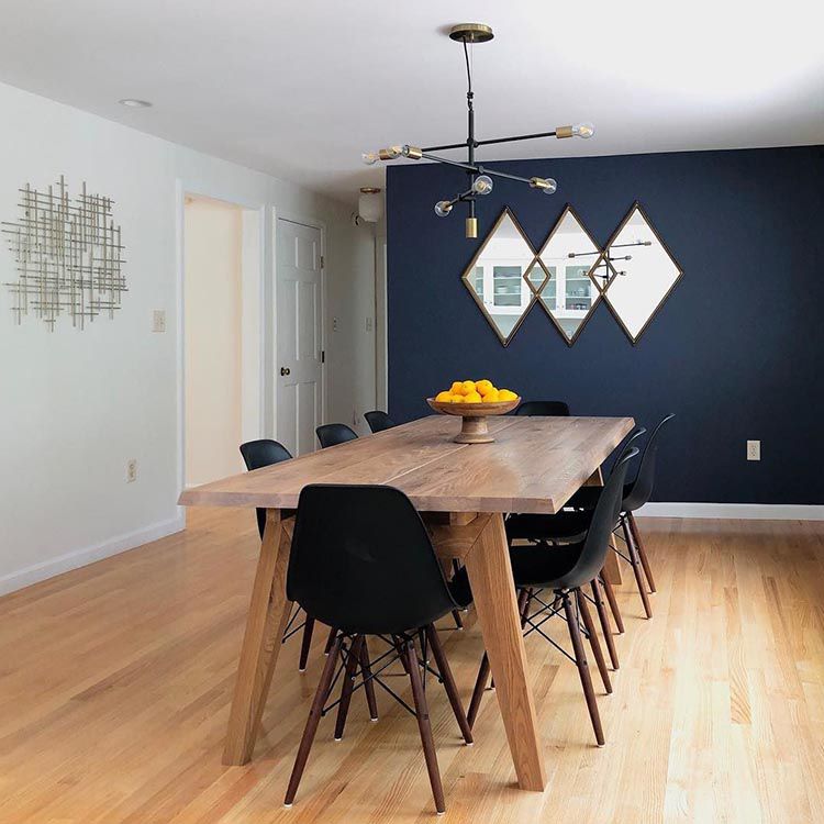 Solid Wood Contemporary Rectangular Dining Table Pine Wood Top Indoor Table