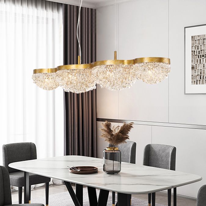 Contemporary Style Dome Island Lighting Ideas Crystal 4 Light Island Lights