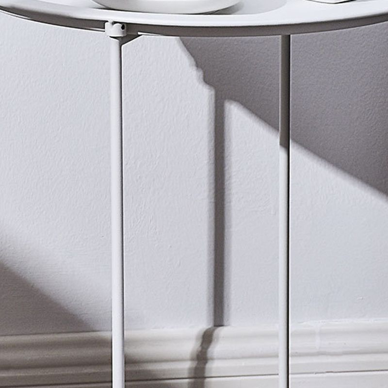 Round Tray Top Side Table Mid-Century Metal Cross Legs End Table