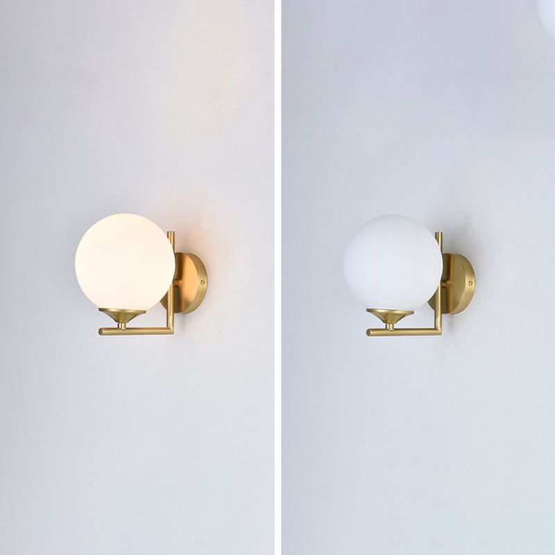 Modern Simple Style Geometric Shade Wall Sconce Metal and Glass 1 Light Sconces in Gold Finish
