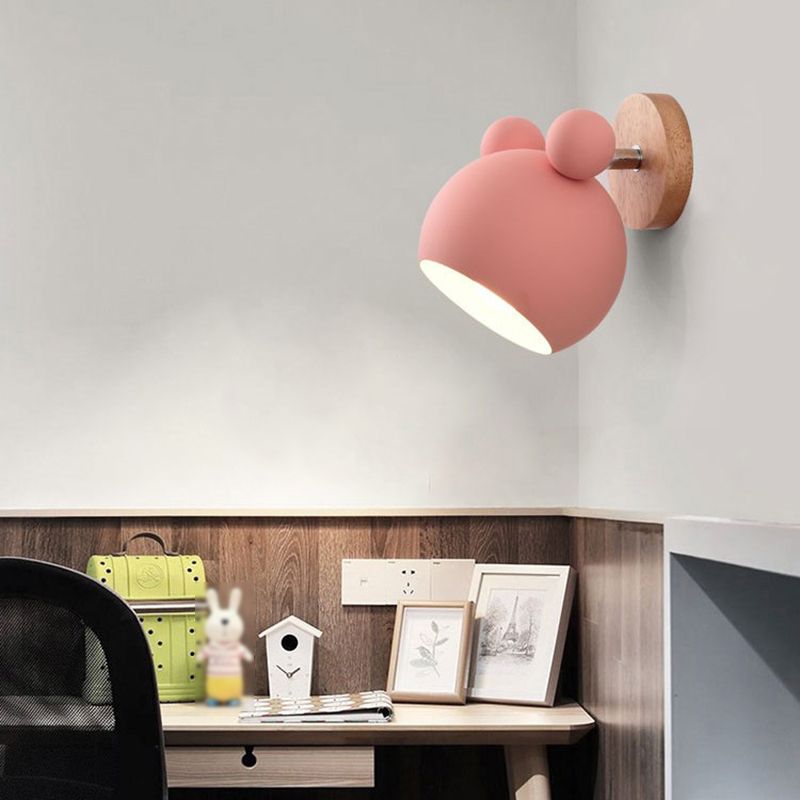 Metal Wall Lights Modern Macaron Style 1 Light Wall Sconce for Bedroom
