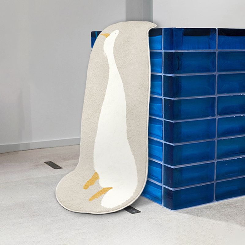 Apricot Simple Rug Polyester Duck Indoor Rug Non-Slip Backing Rug for Sitting Room