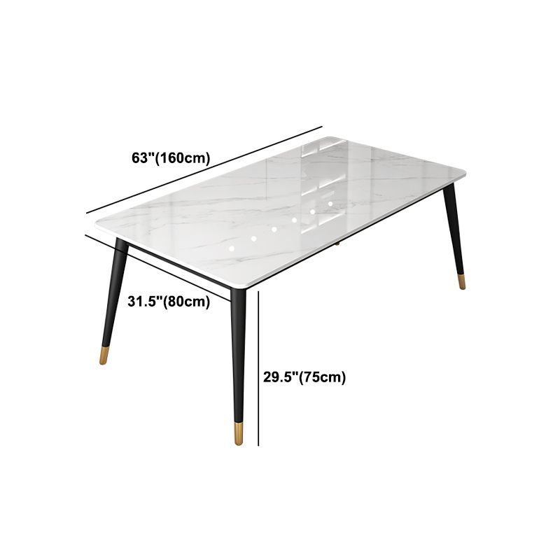 Modern 1/5/6/7 Pieces Dining Set Sintered Stone Dining Table Set with Leather Chairs