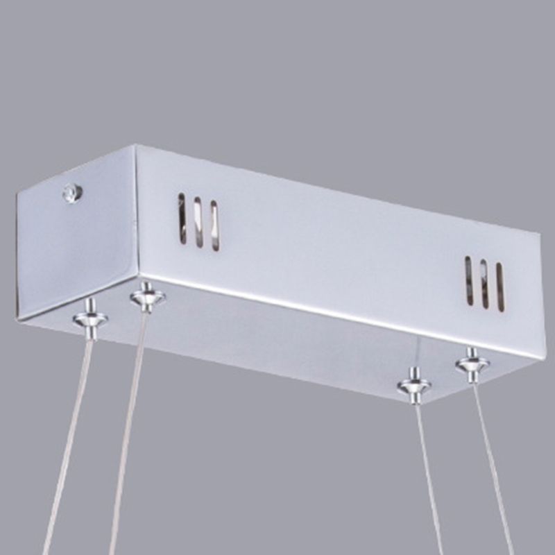 Moderne lineare Inselbeleuchtung Metalle 2 helle Insellichter in Silber