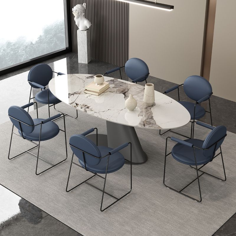 Modern Style Sintered Stone Dining Table Set 1/3/4/7 Pieces Dining Set