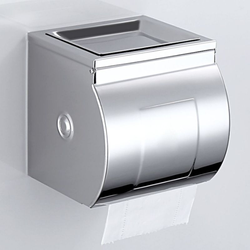 Contemporary Bathroom Accessories Hardware Set in Silver with Towel Bar