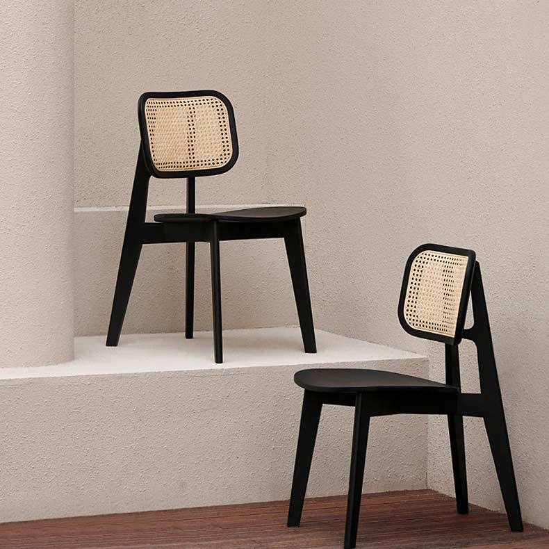 Armless Kitchen Dining Side Chair Wood Open Back Dining Side Chair