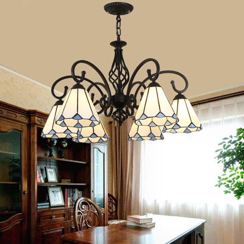 Lampadella Tiffany in vetro colorato Light Living Living Affettale Luce appesa con catene regolabili da 12 "