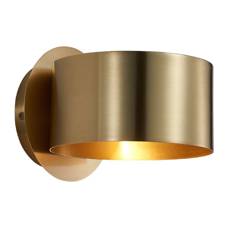 Modern Wall Sconce Drum Copper Sconce Light Fixture for Bedroom