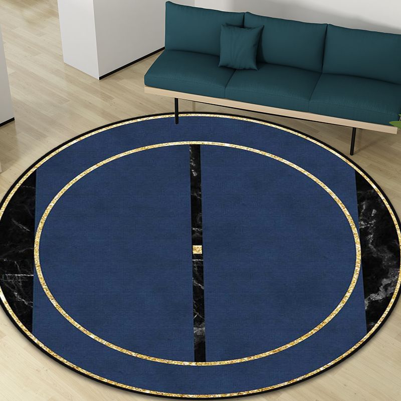 Área de mármol minimalista alfombra azul oscuro alfombra de alfombra de alfombra de polipropileno lavable para mascotas para mascotas para mascotas para el hogar para el hogar