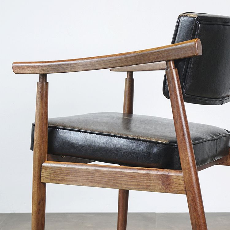 Scandinavian Style Wood Dining Chairs Home Open Back Dining Side Chair with Arm