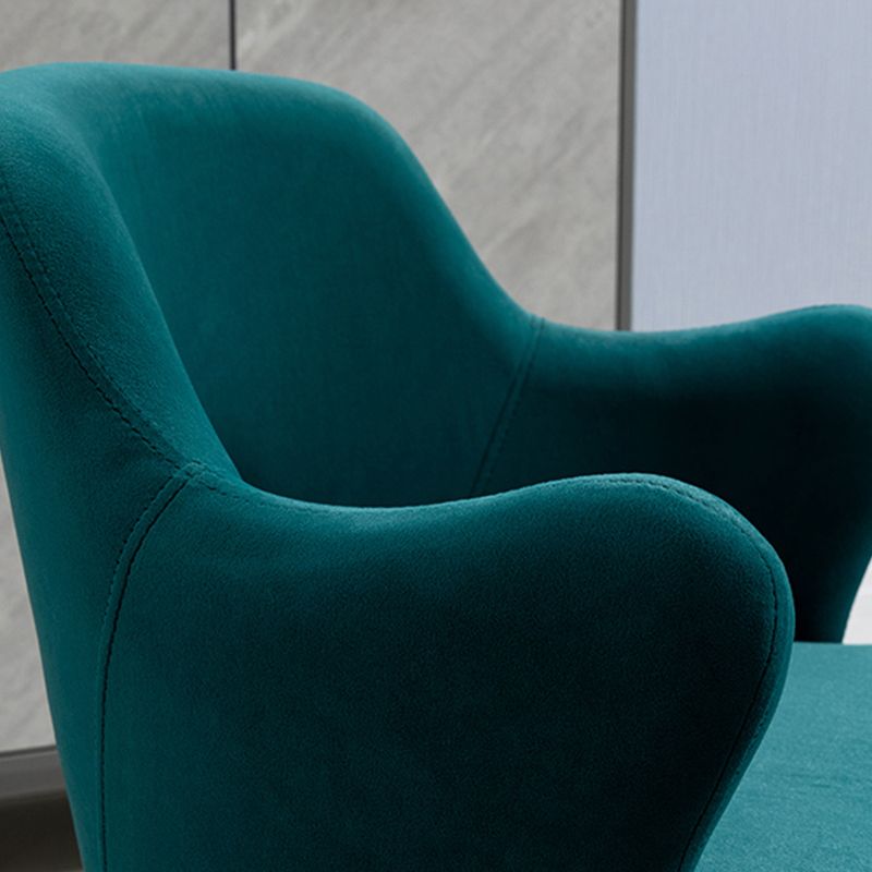 23.62"W x 23.62"D Velvet/Leather Side Chair Brass Four Legs Accent Chair