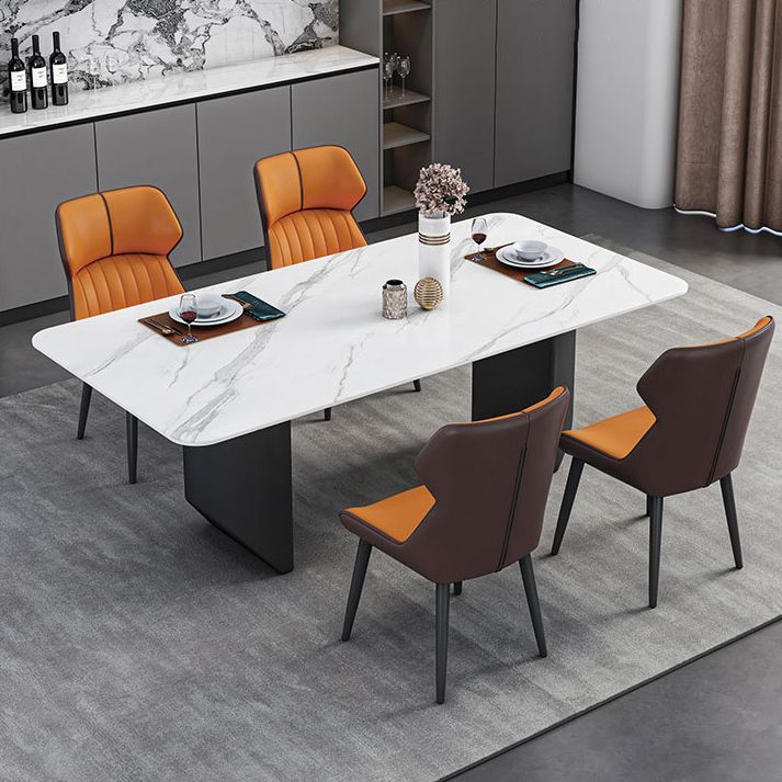 Sintered Stone Top Esstisch Rechtecktisch mit Metalldoppelpodest