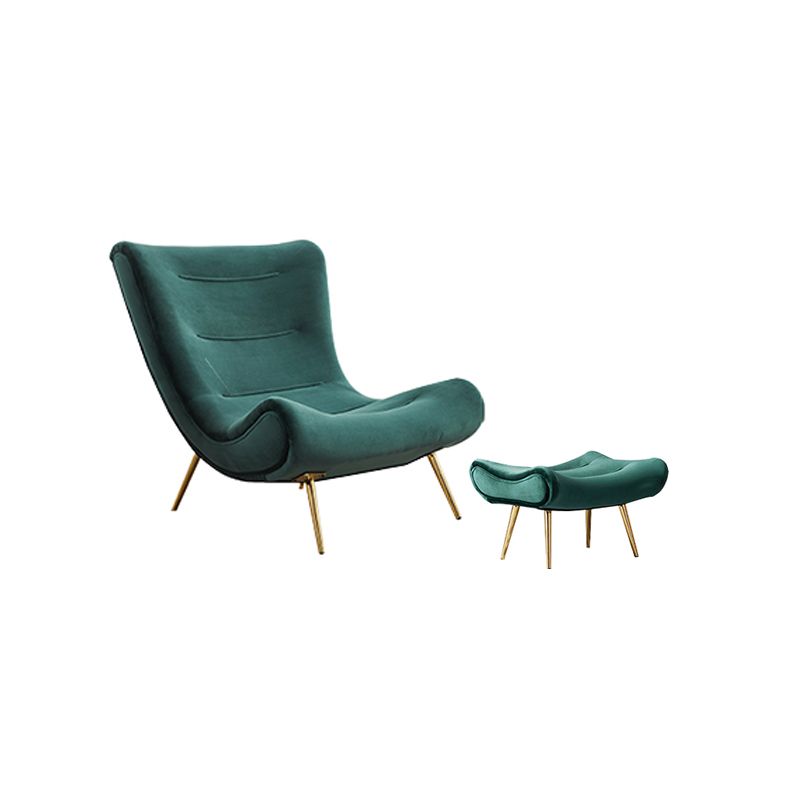 40.5"L x 37"W x 31.5"H Upholstered Accent Chair Armless Lounge Chair with Ottoman