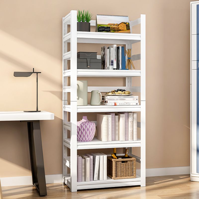 Stahl Industrial Etagere Bücherregal Weiß und Schwarz vertikaler Bücherregal für Zuhause