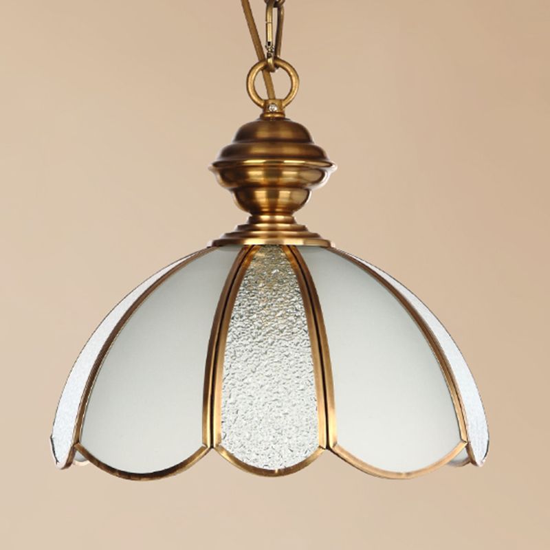 Forma ciotola illuminazione appesa vetro in stile industriale 1 lampada a sospensione leggera per letto