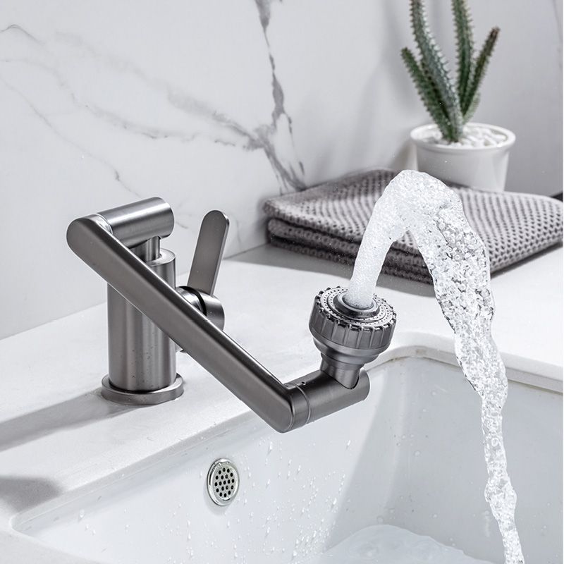 Contemporary Centerset Faucet Lever Handles Low Arc Stainless Steel Faucet