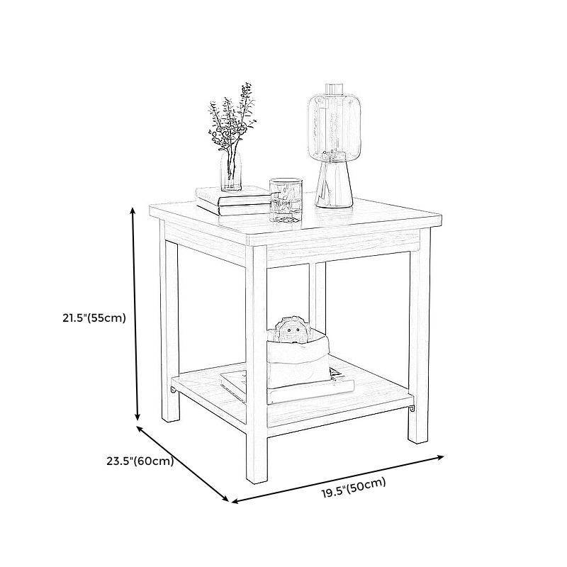 Wooden  Storage End Table  Modern 4 Legs Side Table  for Living Room