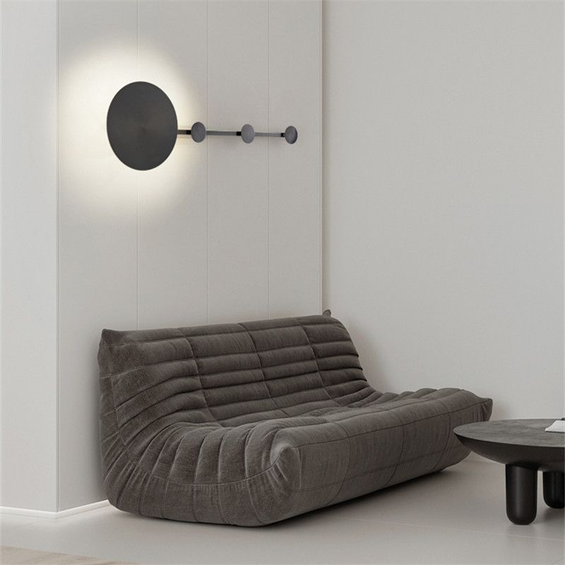 1-Light Round Sconce Light Fixture Modern Metal Wall Light for Hallway