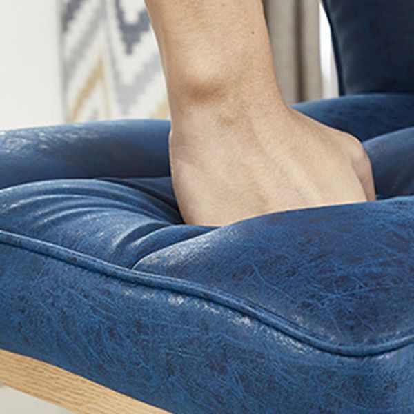 Sillas de comedor sin brazos de cuero, sillas laterales tapizadas modernas con patas de metal