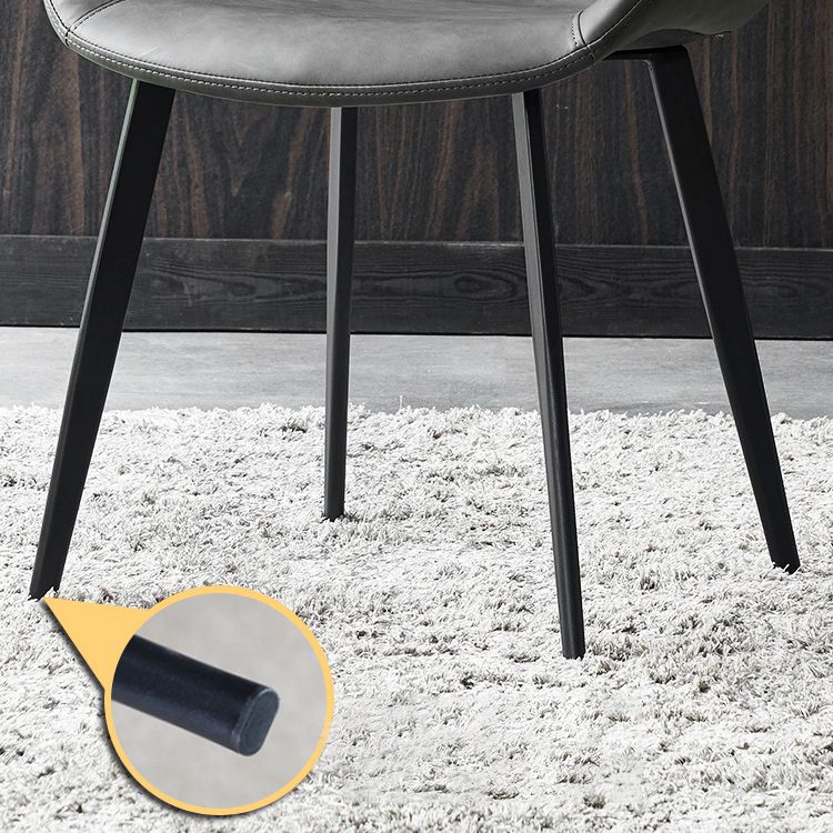 Silla auxiliar de cuero moderna para restaurante, silla de comedor con respaldo sólido (juego de 2)