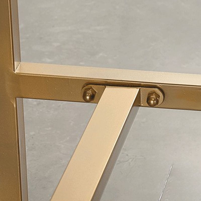 Modern Bar-height Table FauxMarble Top Bistro Bar Table with Gold Base