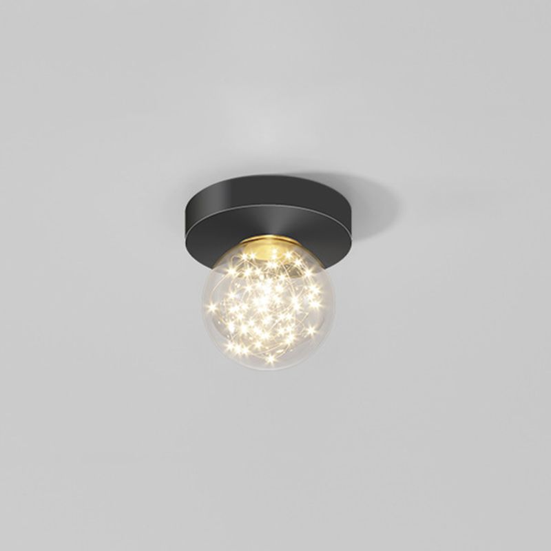 Verrouillé à l'anneau "Mount Light" Nordic Clear Glass Black-Gold Starry Ceiling Fixture for Living Room