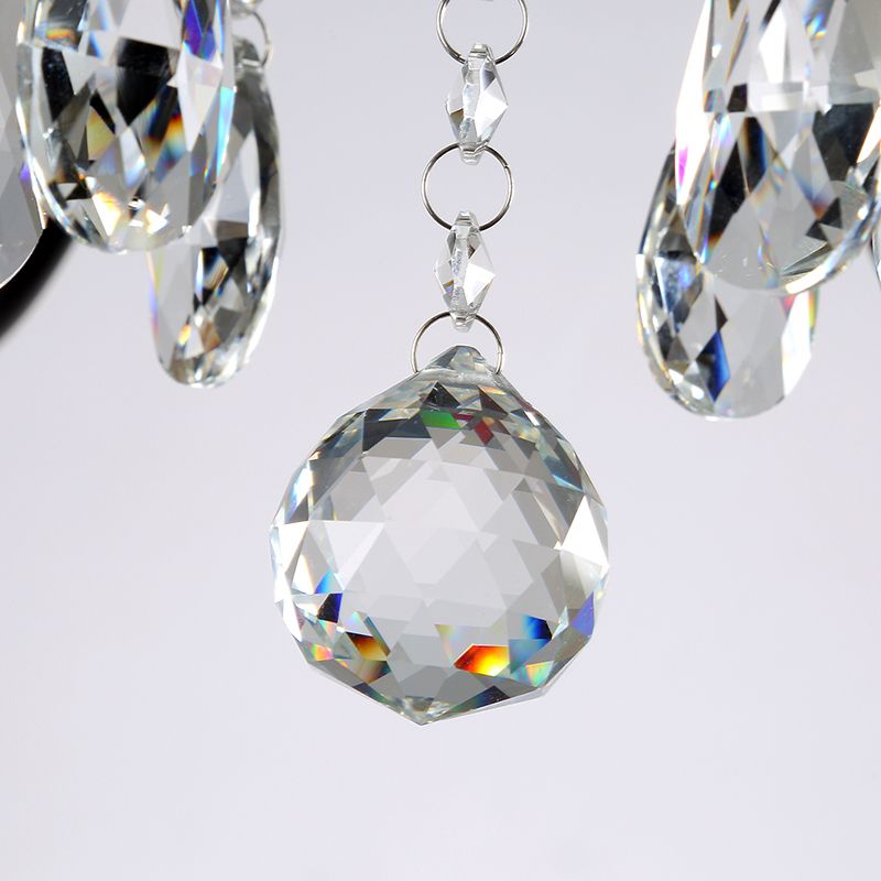 Salon lustre de style européen multi-tête cristallin de lampe suspendue pour chambre à coucher