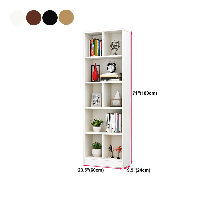 Closed Back Modern Style Bookcase Wood Bookshelf for Home Office