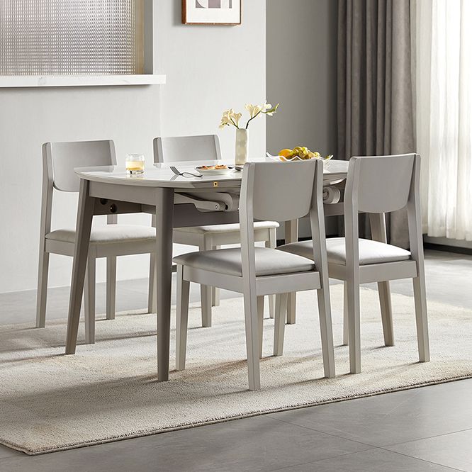 Contemporary Dining Table for Home White Dinette Table with Wooden Frame