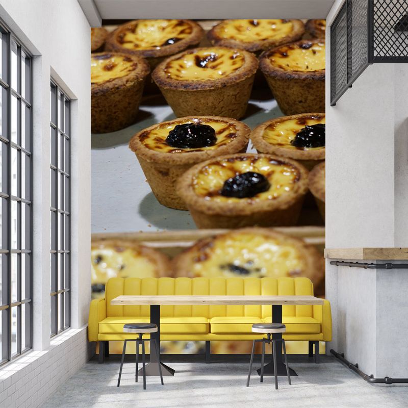 Modern Business Dessert Shop Murals Decor Egg-Tart Dessert Mural Wallpaper