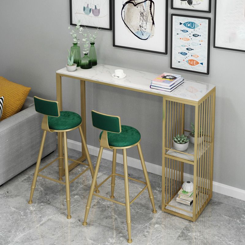 Contemporary Iron Counter Height Stools Armless Bar Stool with Black